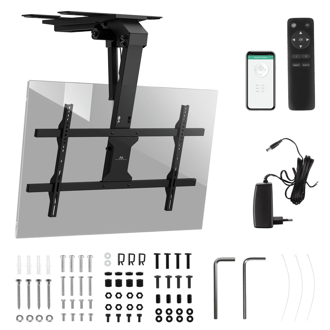 Maclean MC-110 T Soporte eléctrico para TV, techo, soporte Tuya, max. VESA 800x400, para TV 43-86", max. 45kg