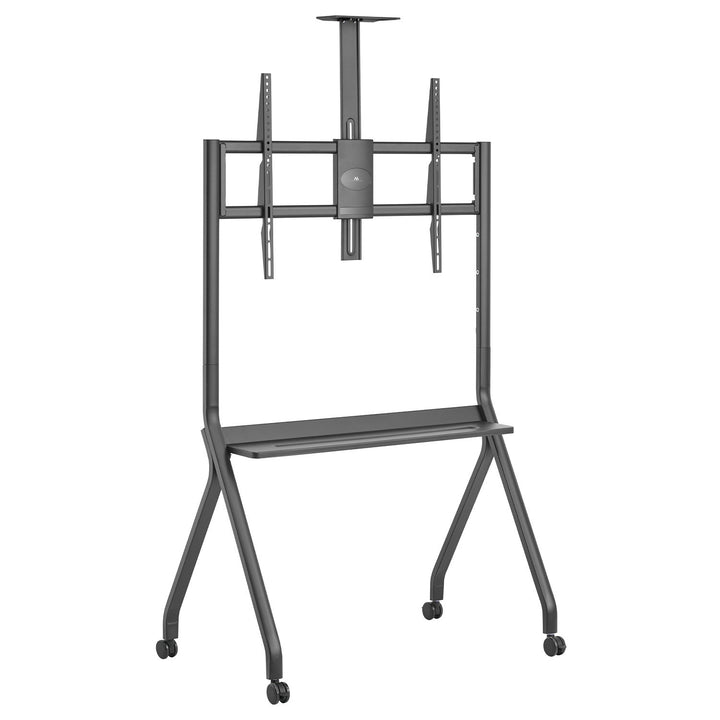 Maclean MC-114 B Soporte de TV / carro, estante de cámara, sobre ruedas, 55-100", carga máx. 120kg/10kg estante, máx. VESA 900x600, negro