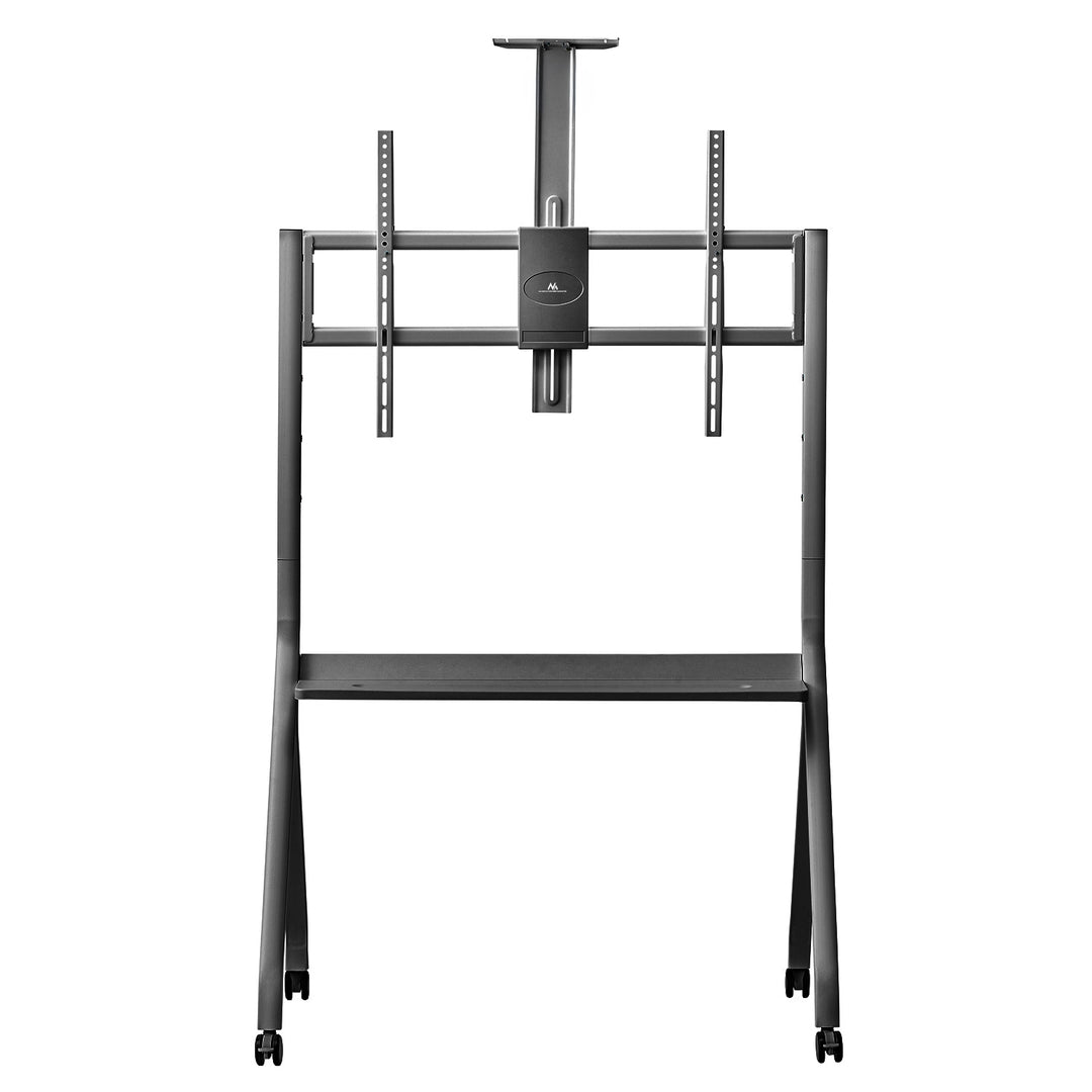 Maclean MC-114 B Soporte de TV / carro, estante de cámara, sobre ruedas, 55-100", carga máx. 120kg/10kg estante, máx. VESA 900x600, negro