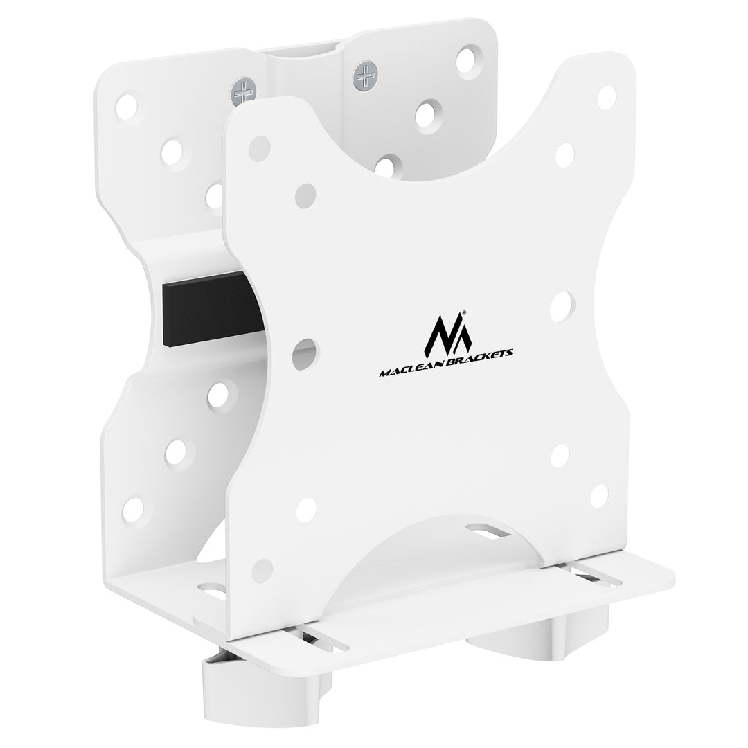 Mini soporte para ordenador Maclean, alcance 17-70 mm, compatible con VESA, carga máx. 5 kg, blanco, MC-115 W