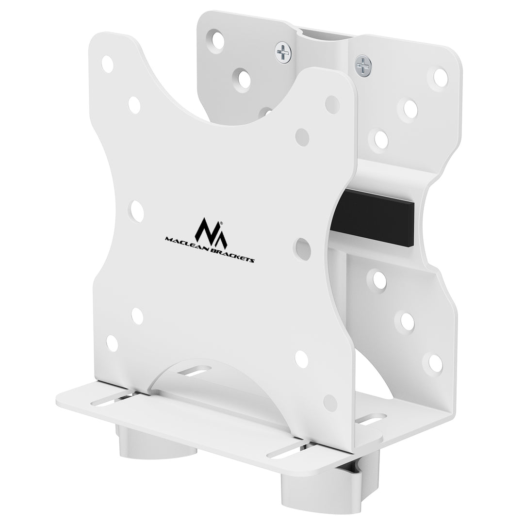 Mini soporte para ordenador Maclean, alcance 17-70 mm, compatible con VESA, carga máx. 5 kg, blanco, MC-115 W