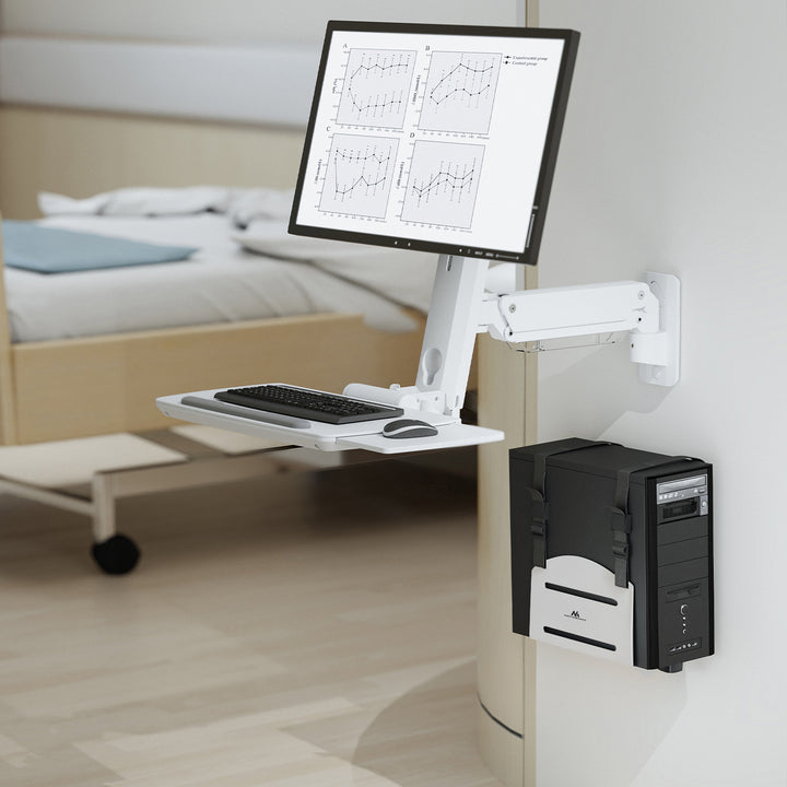 Maclean CPU computer mount, 122-212mm range, 10kg max load, white, MC-116 W