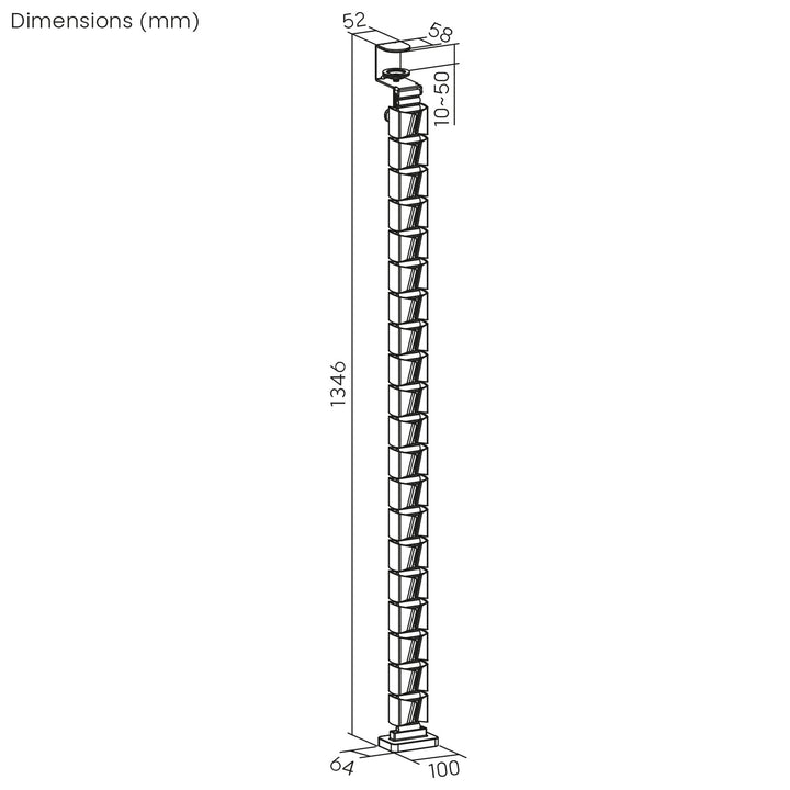 Nano RS desk cable organizer / cable grille, 1345mm, black and red, RS125