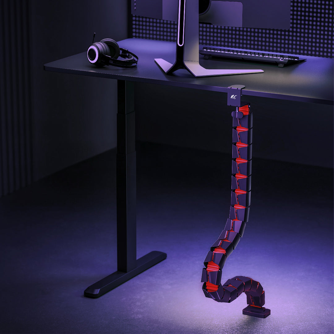 Nano RS desk cable organizer / cable grille, 1345mm, black and red, RS125