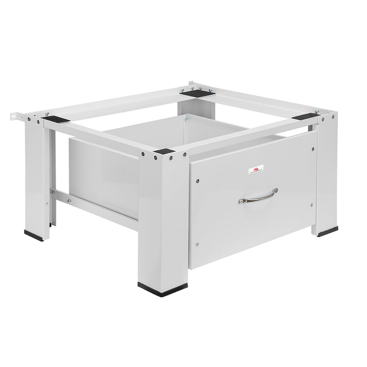 Sockel für Waschmaschine / Trockner mit Schublade Maclean, max. Belastung 150kg, weiß, MC-117 W