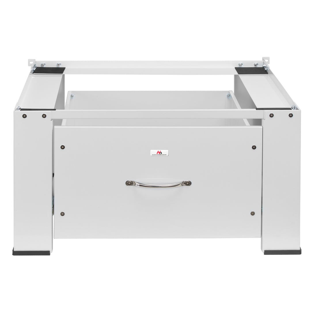 Sockel für Waschmaschine / Trockner mit Schublade Maclean, max. Belastung 150kg, weiß, MC-117 W
