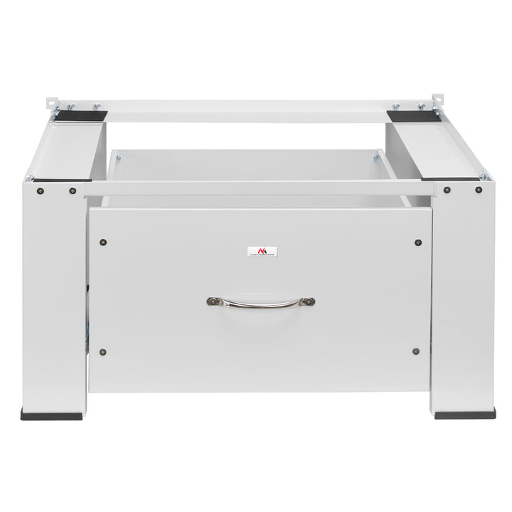 Sockel für Waschmaschine / Trockner mit Schublade Maclean, max. Belastung 150kg, weiß, MC-117 W
