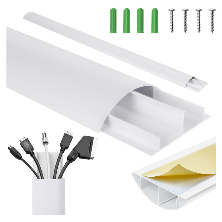 Cubrecables de aluminio Maclean, 62x20x750mm, blanco, MC-814 W