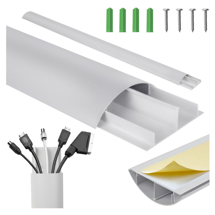 Cubrecables de aluminio Maclean, 62x20x750mm, plata, MC-814 S