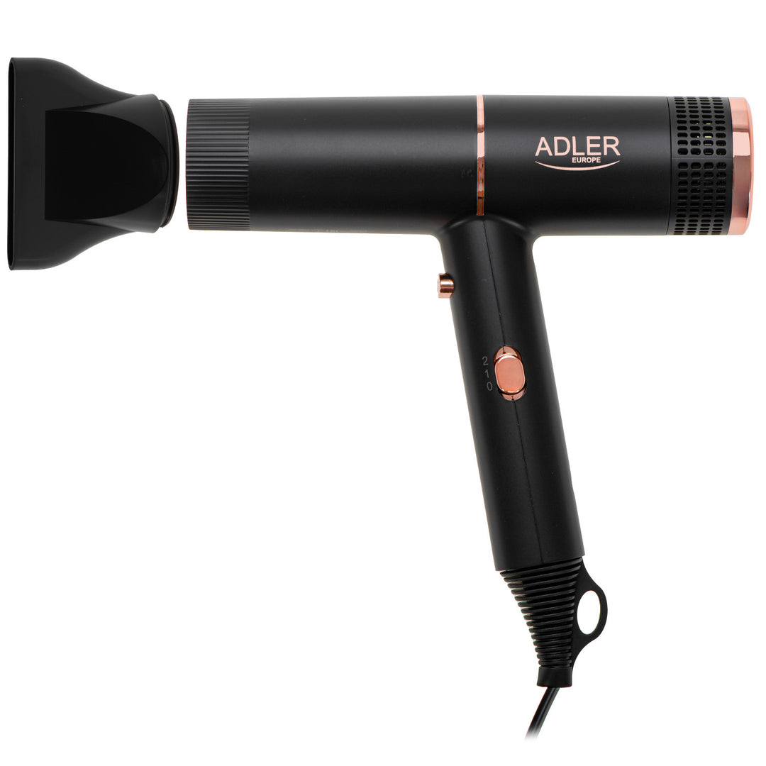 Adler hair dryer, ionization, 2 blowing stages, black, AD 2278