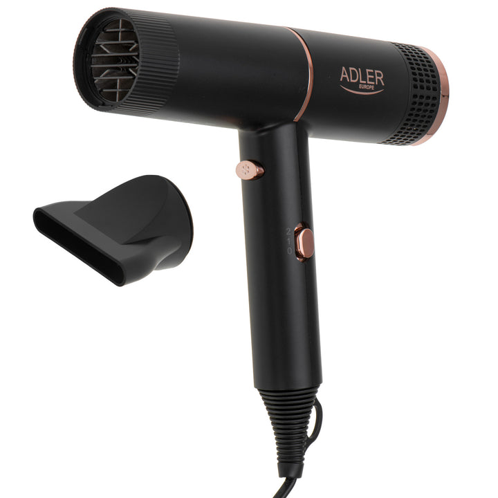 Adler hair dryer, ionization, 2 blowing stages, black, AD 2278