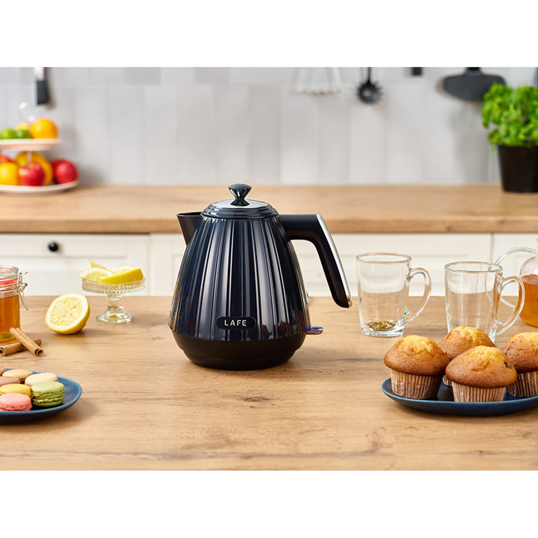 Lafe electric kettle, minimalist design, 2200W, 1.7L, black,