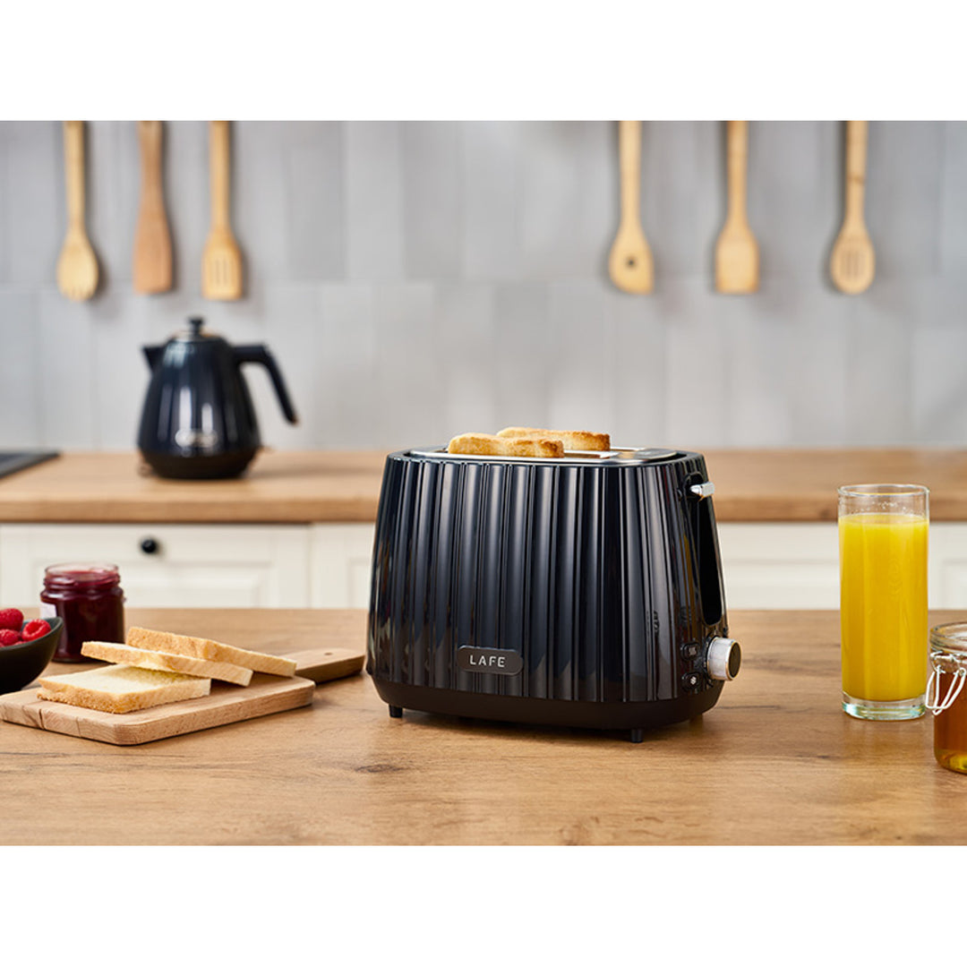 Lafe toaster, 7-stage toasting control, 1080W max, black, Modern