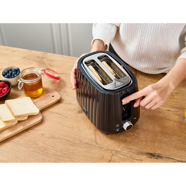 Lafe toaster, 7-stage toasting control, 1080W max, black, Modern