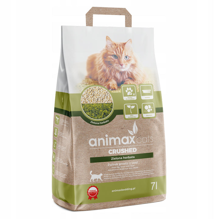 Clumping litter, green tea, crushed, 7 liters, Animax