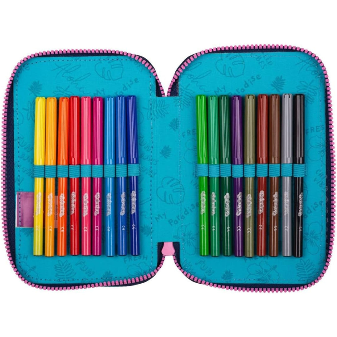 CoolPack three-compartment pencil case with accessories JUMPER 3 STITCH