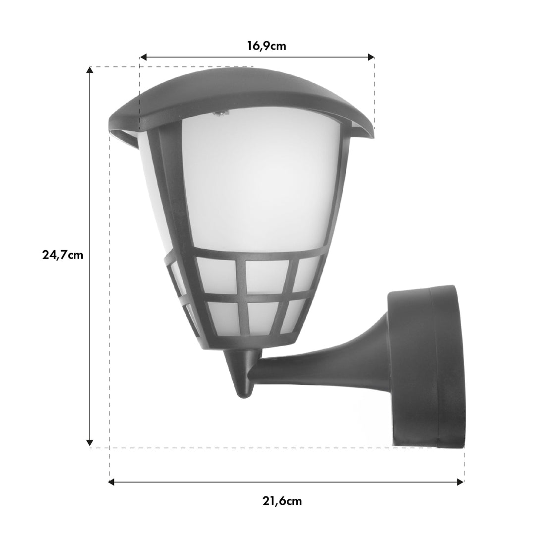 Wall lamp 1xE27 Maclean, max load 60W, IP65, grey color, MCE519 GR + LED filament bulb E27, 8W 230V Maclean Energy MCE268 WW warm white 3000K 1055lm retro decorative edison