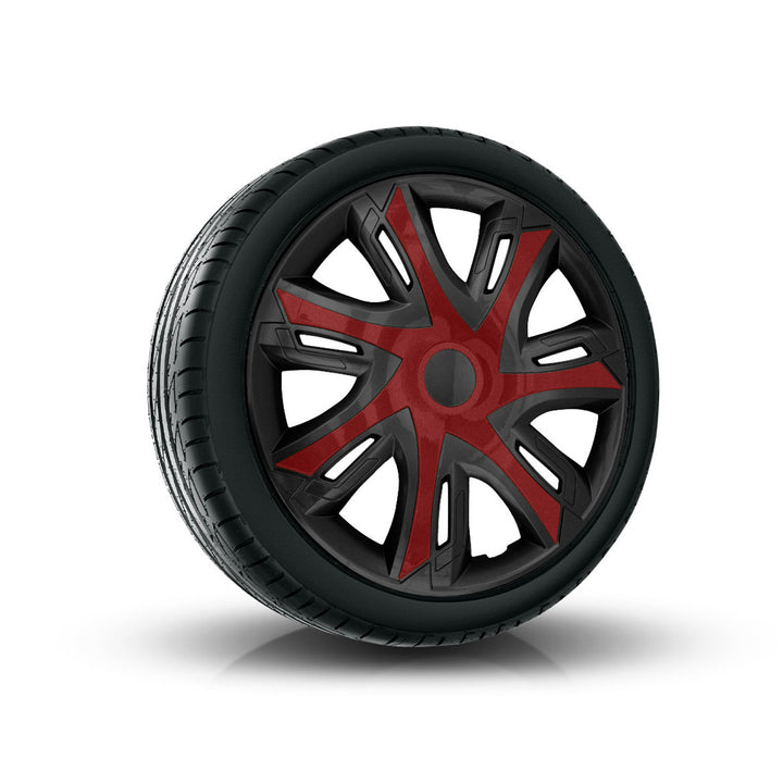 Universal hub cap 14'' NRM N-Power bicolor black and maroon 1 piece wheel trim