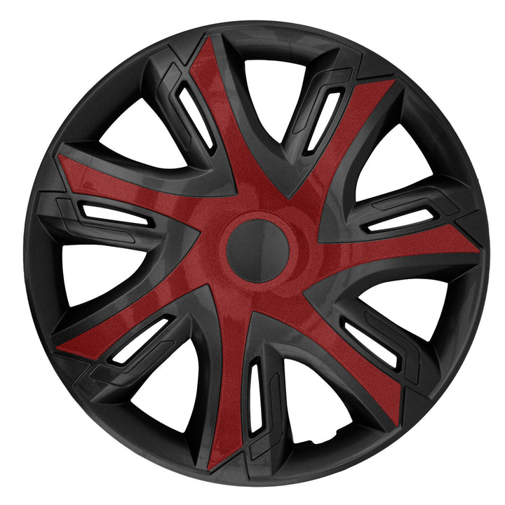 Universal hub cap 14'' NRM N-Power bicolor black and maroon 1 piece wheel trim