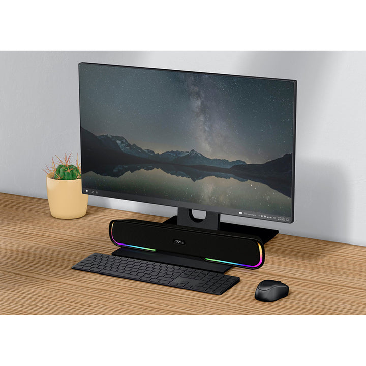 Portable Bluetooth soundbar speaker, multi-color RGB backlighting, RMS 10W, PMPO 450W, FM radio, MP3. AUX, built-in rechargeable battery, Media-Tech PHANTOM BT