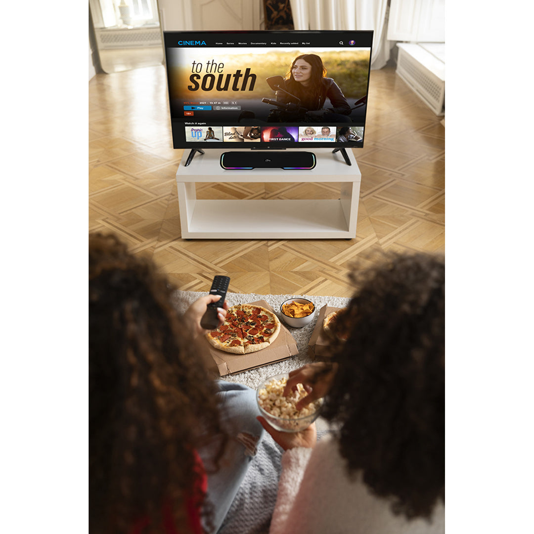 Portable Bluetooth soundbar speaker, multi-color RGB backlighting, RMS 10W, PMPO 450W, FM radio, MP3. AUX, built-in rechargeable battery, Media-Tech PHANTOM BT