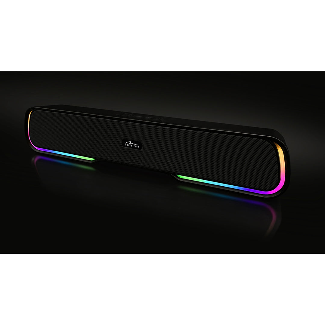 Portable Bluetooth soundbar speaker, multi-color RGB backlighting, RMS 10W, PMPO 450W, FM radio, MP3. AUX, built-in rechargeable battery, Media-Tech PHANTOM BT