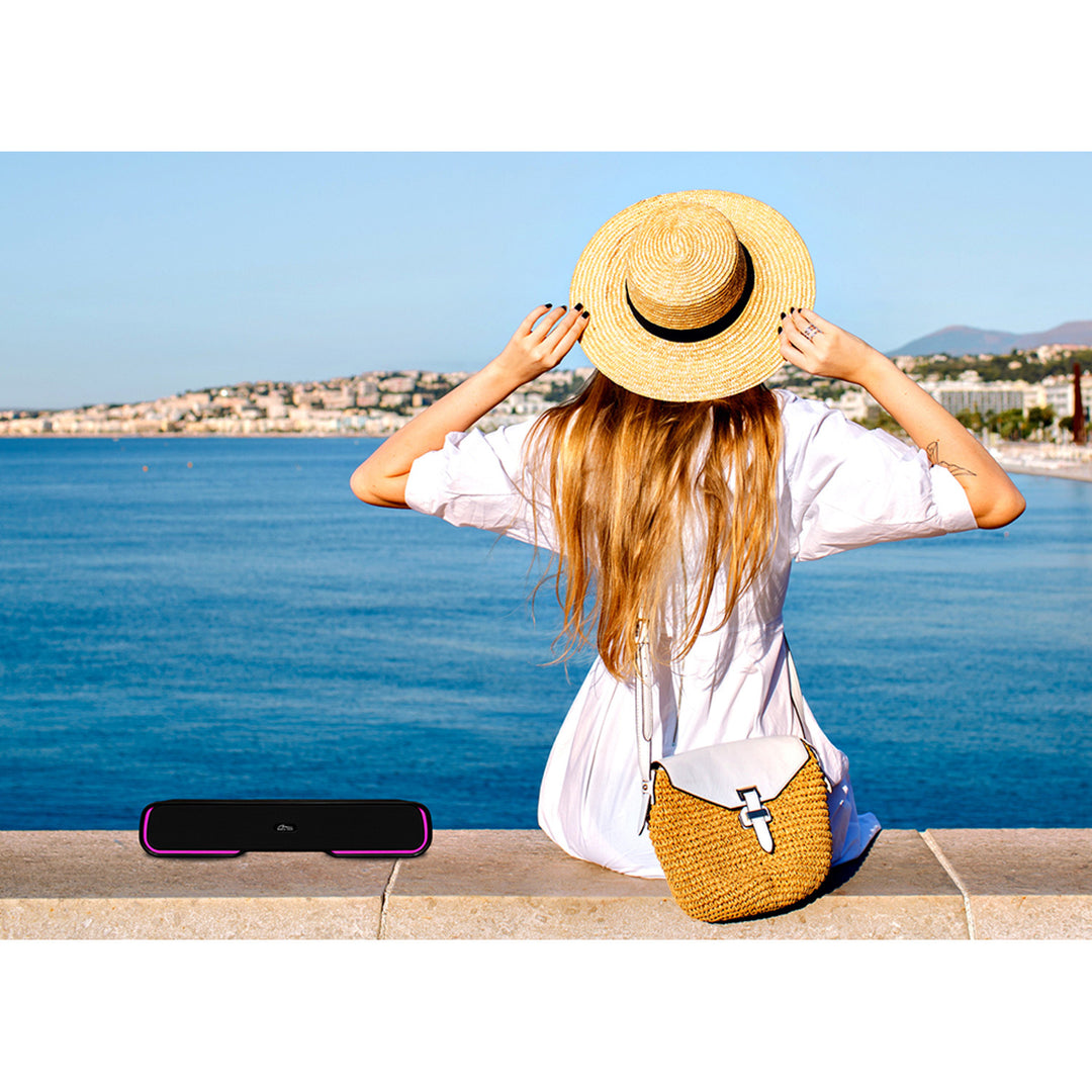 Portable Bluetooth soundbar speaker, multi-color RGB backlighting, RMS 10W, PMPO 450W, FM radio, MP3. AUX, built-in rechargeable battery, Media-Tech PHANTOM BT