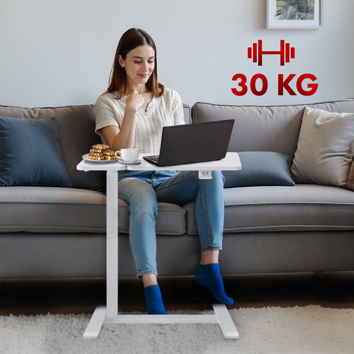 Mobiler Schreibtisch/Laptopständer Maclean, weiß, höhenverstellbar 76-109cm, max. 30kg , MC-120 W