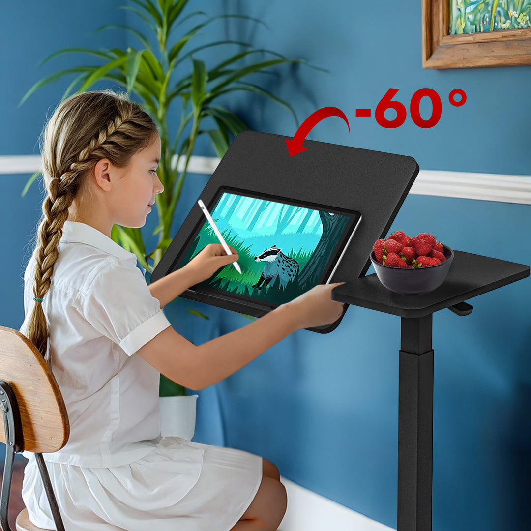 Mobiler Schreibtisch/Laptop-Ständer Maclean, schwarz, höhenverstellbar 76-109cm, max. 30kg , MC-120 B