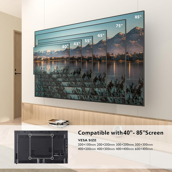 Maclean ultraflache Wandhalterung für TV, 40-85", max VESA 600x400, Belastung bis 80kg, MC-123