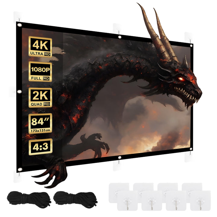 Maclean projection screen, 84", 175x131cm, 25mm 4:3 border, tension hooks, MC-166