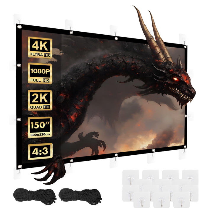 Maclean Projektionswand, 150", 300x220cm, 25mm Rand 4:3, Spannhaken, MC-168