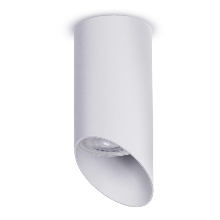 Maclean MCE360 W Luminaria/tubo de superficie, spot, redondo, aluminio, GU10, 55x130mm, blanco + Bombilla LED GU10 7W Maclean Energy MCE437 WW blanco cálido 3000K, 220-240V~, 50/60Hz, 490 lúmenes