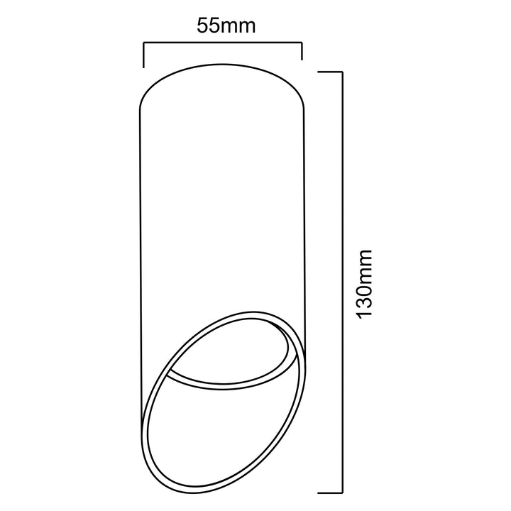 Maclean surface-mounted luminaire / tube, spot, round, aluminum, GU10, 55x130mm, white color, MCE360 W 3pcs+ LED bulb GU10 7W Maclean Energy MCE437 NW neutral white 4000K, 220-240V~, 50/60Hz 3pcs