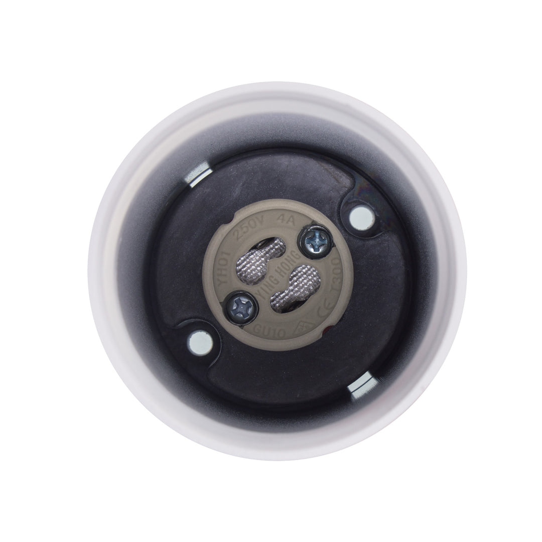 Maclean MCE361 W Luminaria/tubo de superficie, spot, redondo, aluminio, GU10, 55x130mm, blanco + Bombilla LED GU10 7W Maclean Energy MCE437 NW blanco neutro 4000K, 220-240V~, 50/60Hz, 490 lm