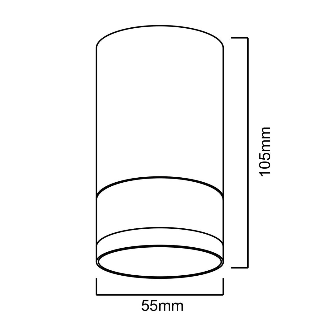 Maclean surface-mounted luminaire / tube, spot, round, aluminum, GU10, 55x130mm, black color, MCE361 B 3pcs+ LED bulb GU10 7W Maclean Energy MCE437 NW neutral white 4000K, 220-240V~, 50/60Hz, 490 3pcs