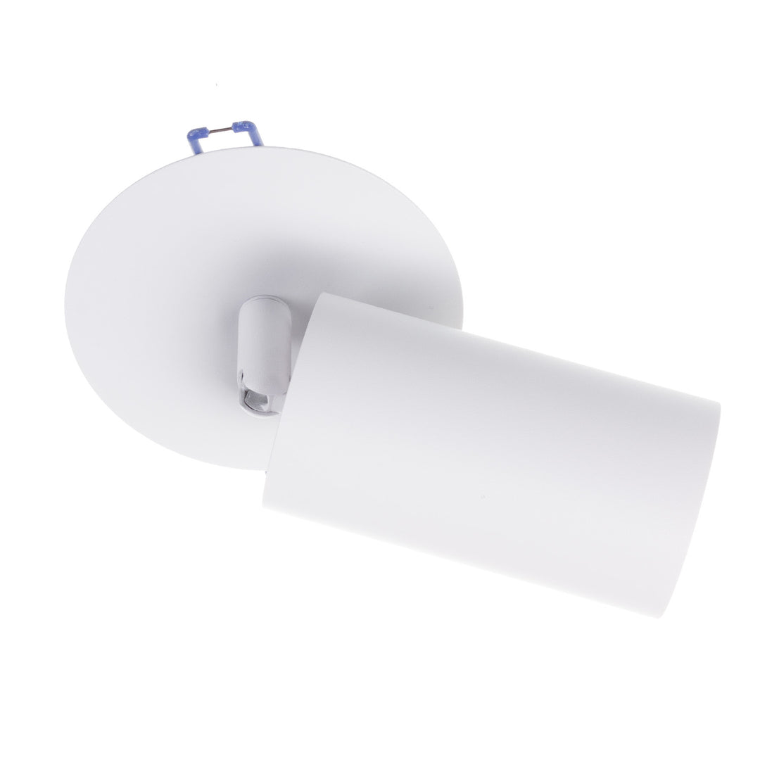 Maclean MCE364 W Luminaria empotrable / de tubo, spot, redonda, aluminio, GU10, 55x130mm, blanco + bombilla LED GU10 7W Maclean Energy MCE437 WW blanco cálido 3000K, 220-240V~, 50/60Hz, 490lm