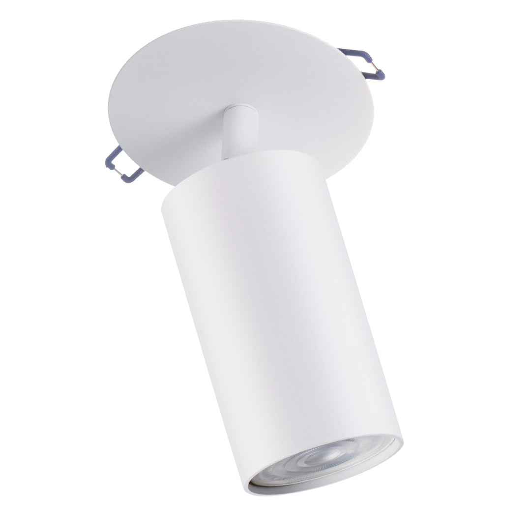 Maclean MCE364 W Luminaria empotrada / de tubo, spot, redonda, aluminio, GU10, 55x130mm, blanco, 3pcs+ Bombilla LED GU10 7W Maclean Energy MCE437 WW blanco cálido 3000K, 220-240V~, 50/60Hz 3pcs