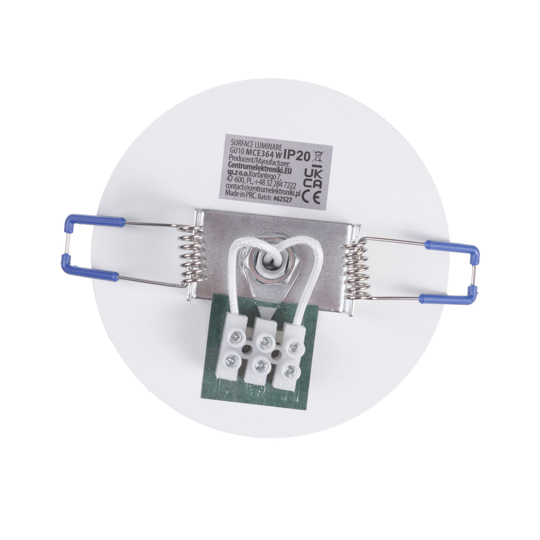 Maclean MCE364 W Luminaria empotrada / de tubo, spot, redonda, aluminio, GU10, 55x130mm, blanco, 3pcs+ Bombilla LED GU10 7W Maclean Energy MCE437 WW blanco cálido 3000K, 220-240V~, 50/60Hz 3pcs