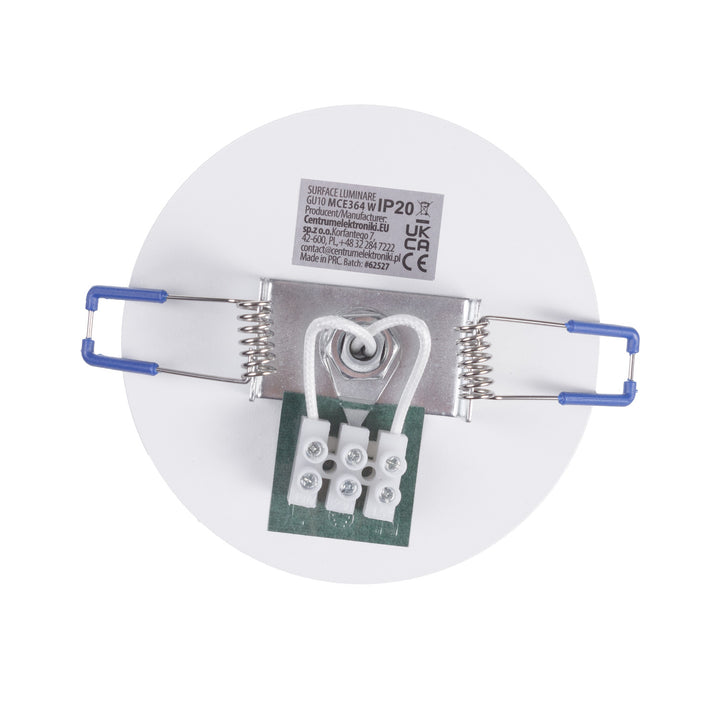 Maclean MCE364 W Luminaria empotrada / de tubo, spot, redonda, aluminio, GU10, 55x130mm, blanco, 3pcs+ Bombilla LED GU10 7W Maclean Energy MCE437 WW blanco cálido 3000K, 220-240V~, 50/60Hz 3pcs