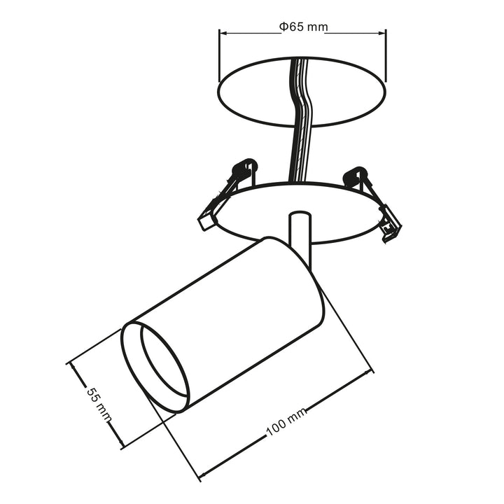 Maclean MCE364 W Luminaria empotrada / de tubo, spot, redonda, aluminio, GU10, 55x130mm, blanco, 3pcs+ Bombilla LED GU10 7W Maclean Energy MCE437 WW blanco cálido 3000K, 220-240V~, 50/60Hz 3pcs