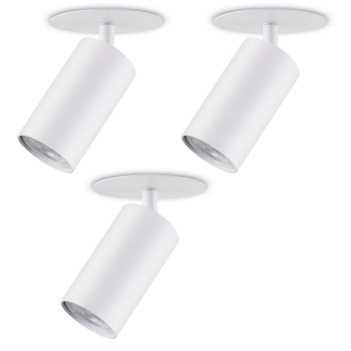 Maclean MCE364 W Luminaria empotrada / de tubo, spot, redonda, aluminio, GU10, 55x130mm, blanco, 3pcs+ Bombilla LED GU10 7W Maclean Energy MCE437 WW blanco cálido 3000K, 220-240V~, 50/60Hz 3pcs