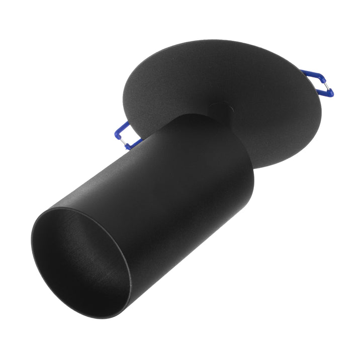 Maclean MCE364 B Luminaria empotrable / de tubo, spot, redonda, aluminio, GU10, 55x130mm, negro + LED bombilla GU10 7W Maclean Energy MCE437 WW blanco cálido 3000K, 220-240V~, 50/60Hz, 490lm