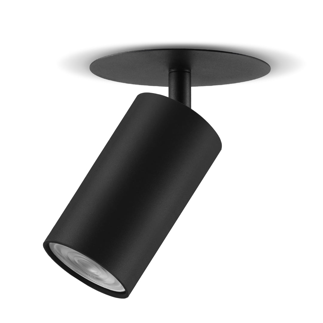 Maclean MCE364 B Luminaria empotrable / de tubo, spot, redonda, aluminio, GU10, 55x130mm, color negro, 3pcs + Bombilla LED GU10 7W Maclean Energy MCE437 WW blanco cálido 3000K, 220-240V~, 50/60Hz 3pcs