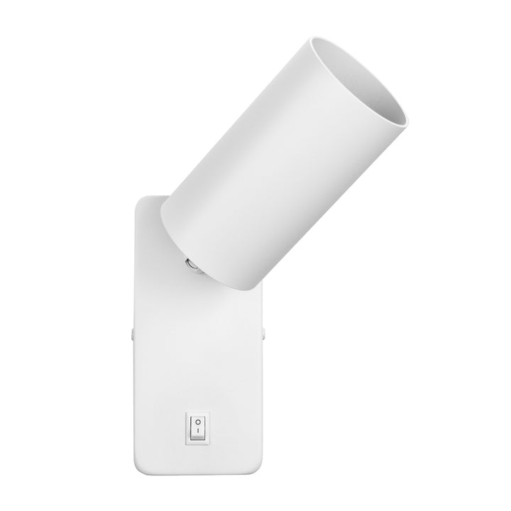 Aplique / lámpara de pared Maclean, spot, redondo, GU10, con interruptor 55x90mm, blanco, MCE369 W 2pcs+ Bombilla LED GU10 7W Maclean Energy MCE437 WW blanco cálido 3000K, 220-240V~, 50/60Hz, 2pcs