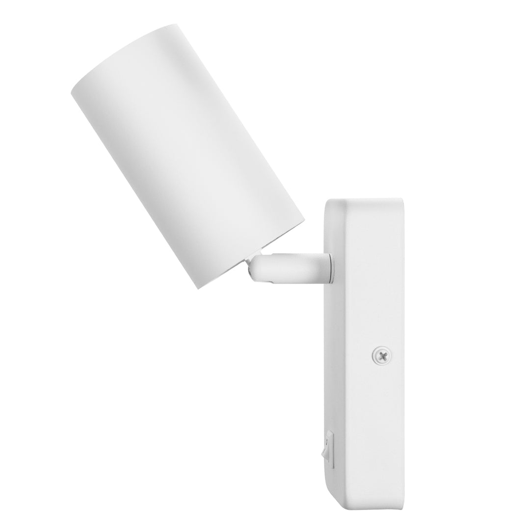 Aplique / lámpara de pared Maclean, spot, redondo, GU10, con interruptor 55x90mm, blanco, MCE369 W 2pcs+ Bombilla LED GU10 7W Maclean Energy MCE437 WW blanco cálido 3000K, 220-240V~, 50/60Hz, 2pcs
