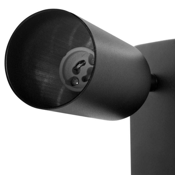 Maclean Aplique / luz de pared, spot, redondo, GU10, con interruptor 55x90mm, color negro, MCE369 B+ Bombilla LED GU10 7W Maclean Energy MCE437 WW blanco cálido 3000K, 220-240V~, 50/60Hz, 490 lúmenes