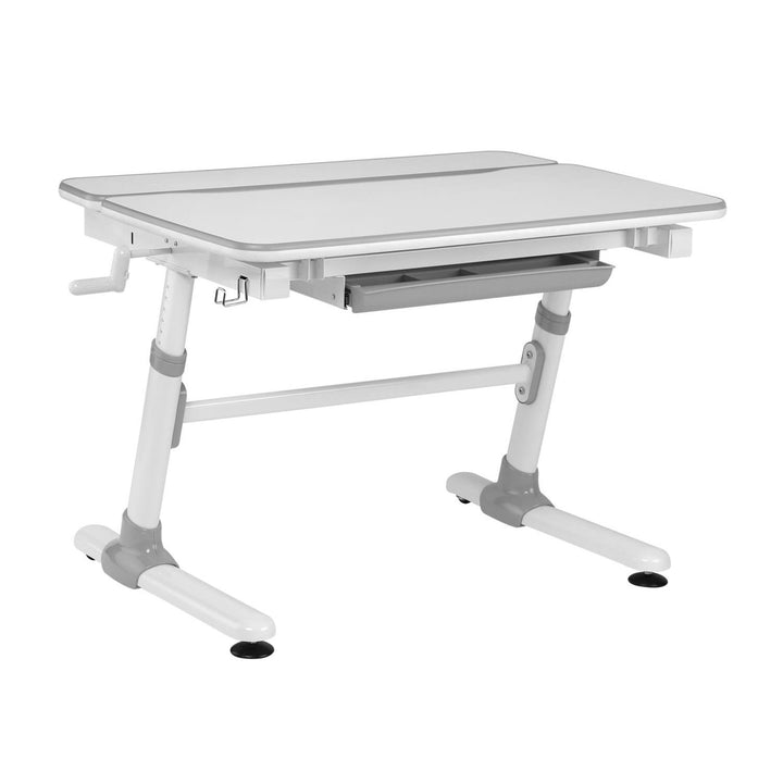 Ergo Office ergonomic height-adjustable children's desk, gray, max 100kg, ER-417 2cz +Ergo Office ergonomic children's chair, adjustable headrest, adjustable height, max 75kg, ER-484N