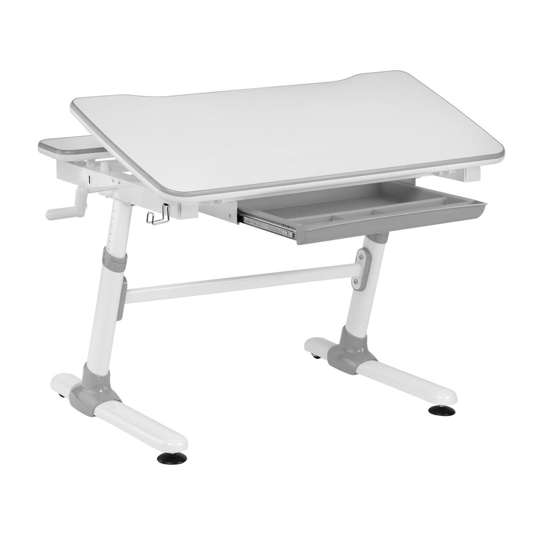 Ergo Office ergonomic height-adjustable children's desk, gray, max 100kg, ER-417 2cz +Ergo Office ergonomic children's chair, adjustable headrest, adjustable height, max 75kg, ER-484N