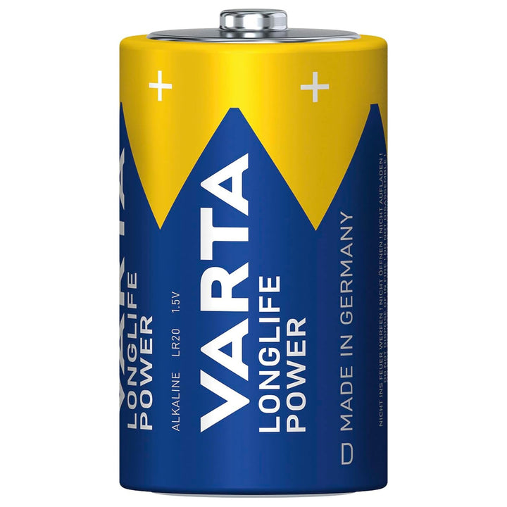 VARTA Longlife Power, 2 alkaline batteries, size D / R20, 1.5V